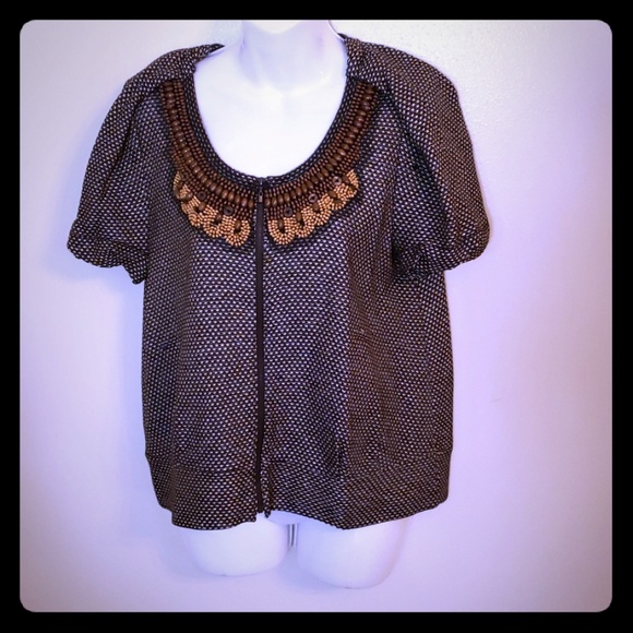 SoCa St John SzM Knit with beads Zip Top - Picture 1 of 4